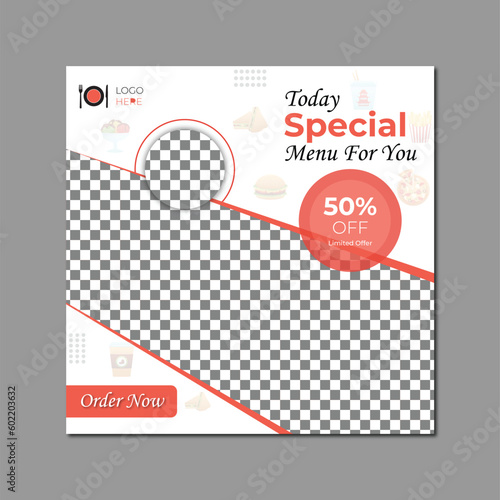 Social Media Restaurant Food Offer post template Design