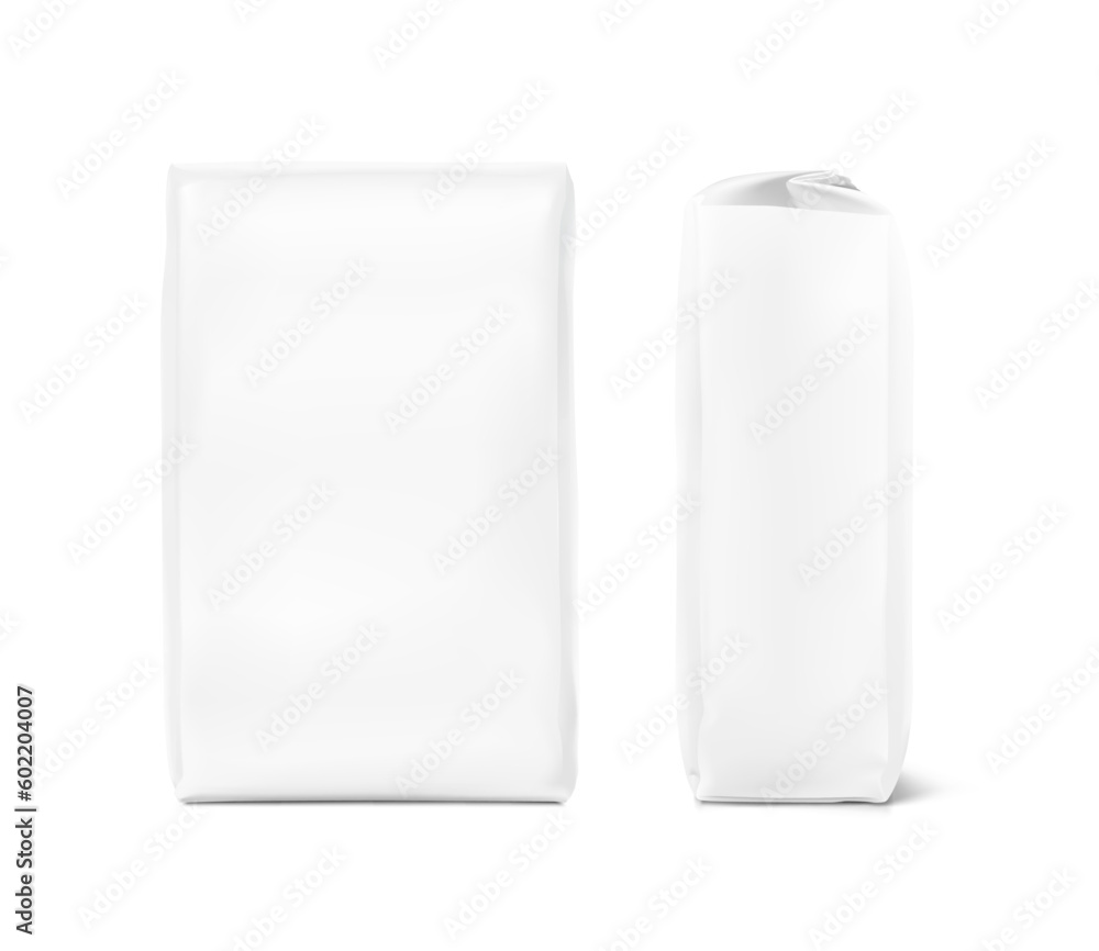 High realistic vertical bag mockup. Front and back side view. Vector illustration. Ready for use in presentation, promo, advertising and more. EPS10. High realistic vertical bag mockup. Front and back side view. Vector illustration. Ready for use in presentation, promo, advertising and more. EPS10.