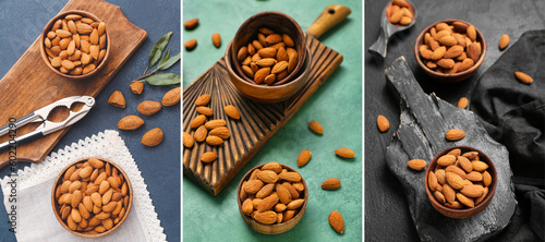 Collage with many tasty almonds © Pixel-Shot