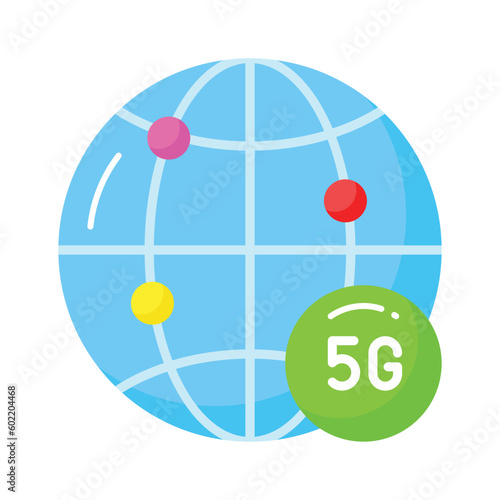 Grab this creatively designed 5G network connection icon in trendy style, 5G technology vector