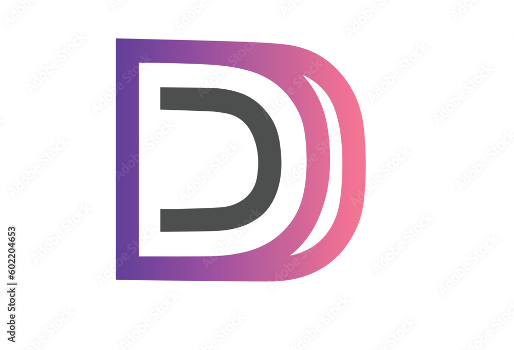 d letter shape logo design isolated on white d letter shape logo design isolated on white