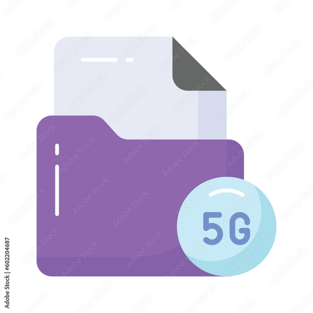 Carefully crafted vector of 5G technology folder, icon of 5G network Carefully crafted vector of 5G technology folder, icon of 5G network