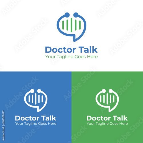 Logo Vector Design for Doctor Talk, Podcast Logo, Healthy Logo, Talk, Message Logo