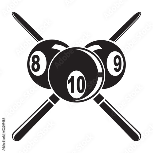 Billiard logo icon vector illustration template design