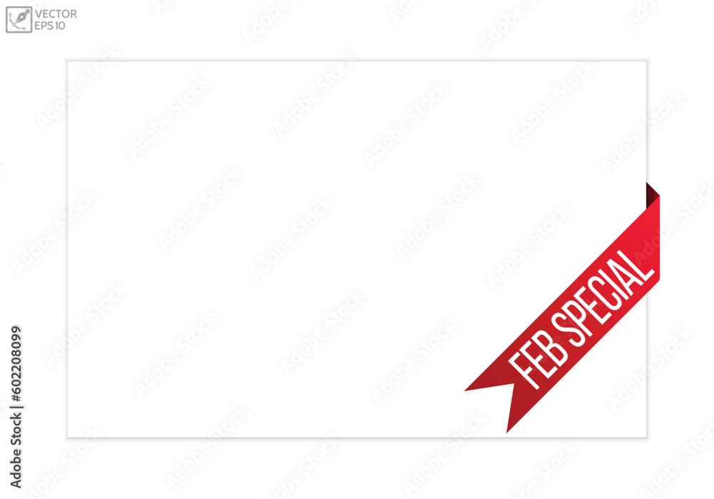 February Special message on ribbon banner. Vector illustration. February Special message on ribbon banner. Vector illustration.