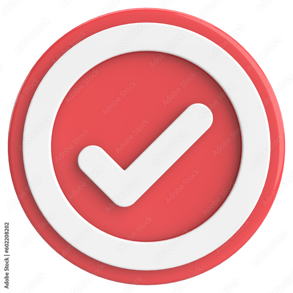 3D checkbox. Check mark. 3D illustration.