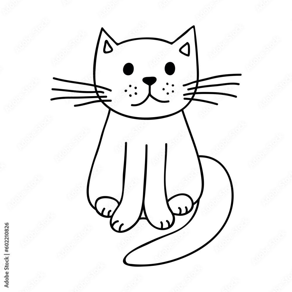 Hand drawn cat clipart. Cute pet doodle Hand drawn cat clipart. Cute pet doodle