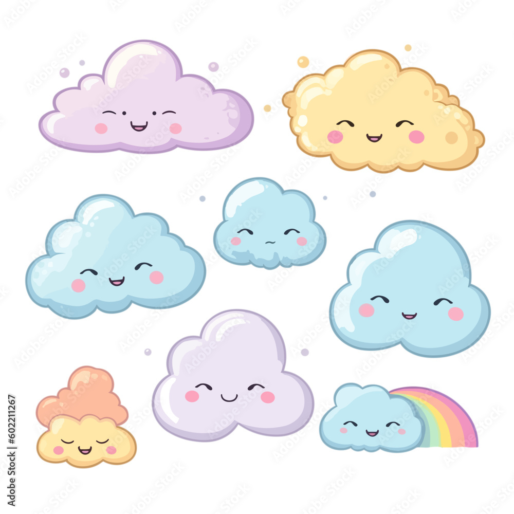 seamless pattern with pastel clouds set 11 seamless pattern with pastel clouds set 11