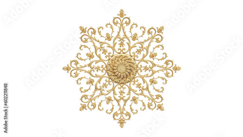 golden ornament on white background