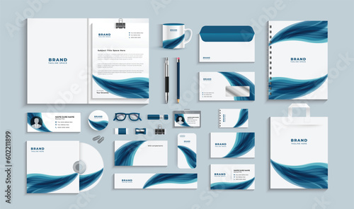 Business stationery set ,Modern corporate identity template with digital elements. Vector company style for brand book and guideline. simple business stationery items.