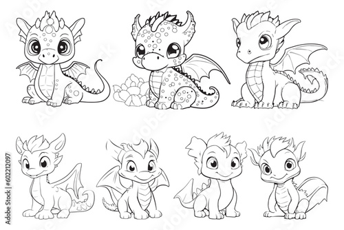 Dragon Characters For Coloring Page, Creative Coloring Experiences with Dragon Pages