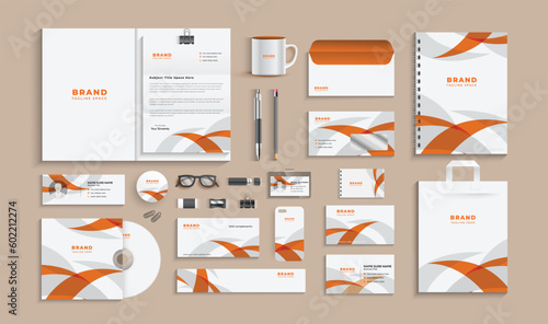 corporate identity template with digital elements. Vector company style for brand book and guideline.	
Modern Simple business stationery set.