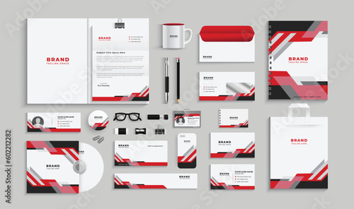 corporate identity template with digital elements. Vector company style for brand book and guideline.	
Modern Simple business stationery set.