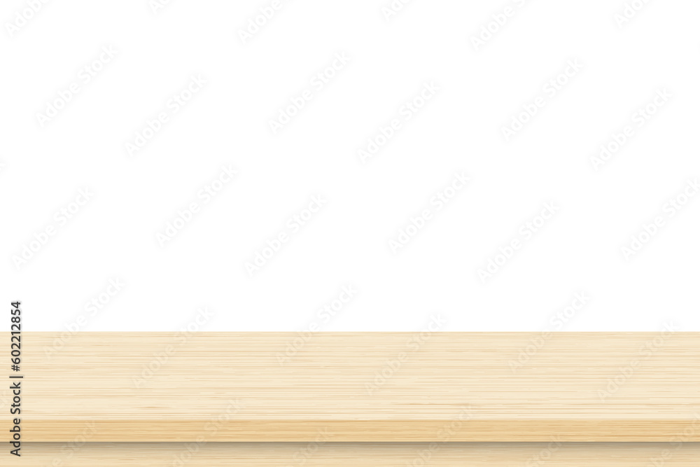 Wood table top on white background Wood table top on white background