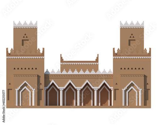 castle in the Arab Country made of mud plaster