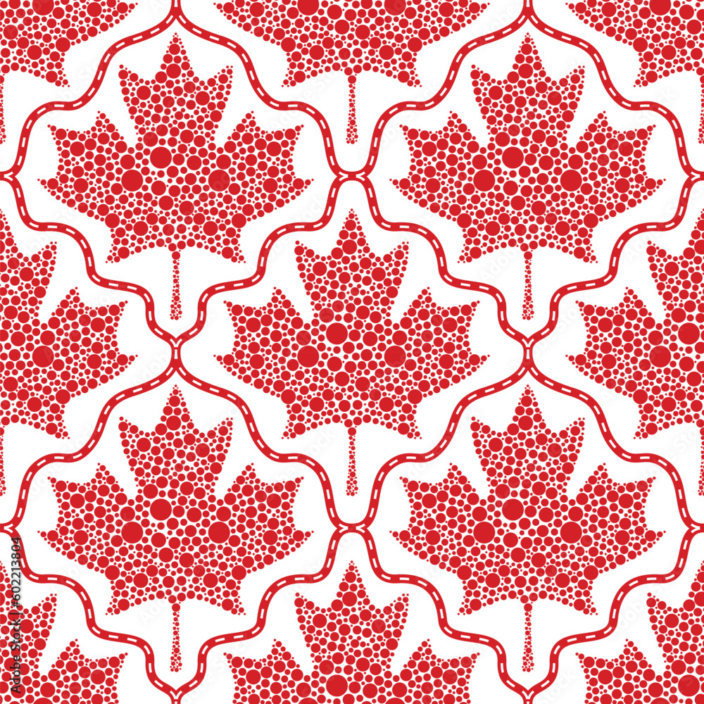 Canadian Flag themed maple leaves pattern