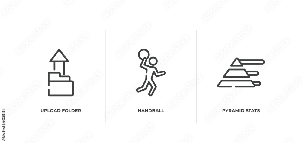 business and charts outline icons set. thin line icons sheet included upload folder, handball, pyramid stats vector. business and charts outline icons set. thin line icons sheet included upload folder, handball, pyramid stats vector.