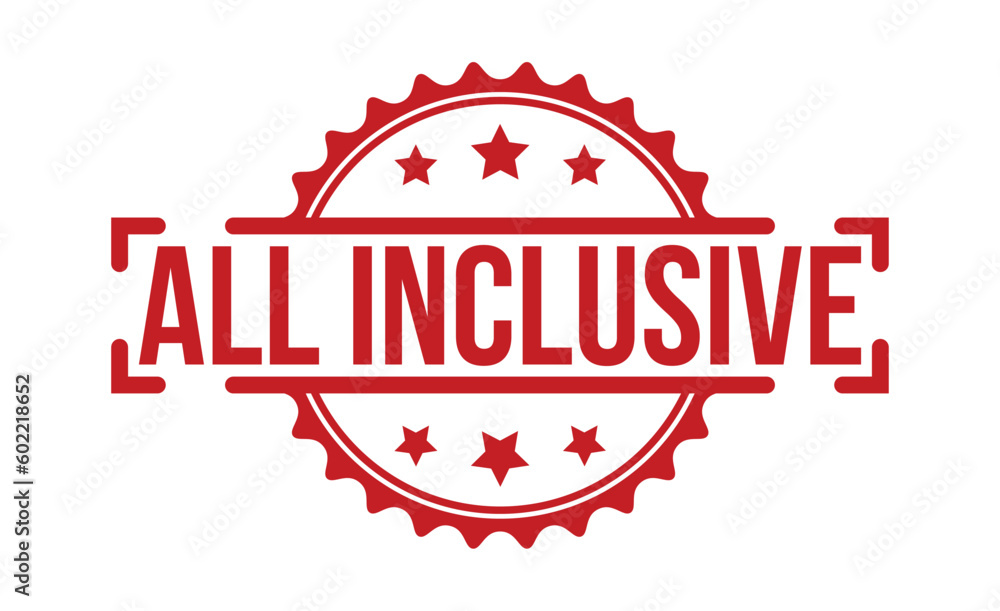 All inclusive rubber stamp vector illustration on white background. All inclusive rubber stamp. All inclusive rubber stamp vector illustration on white background. All inclusive rubber stamp.