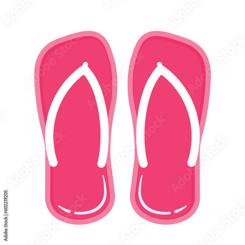Cute Sandals Icon Clipart for Summer Beach Vacation Doodle Vector Illustration