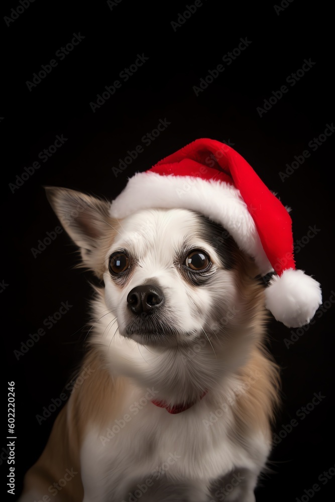dog in Christmas hat isolated generated ai dog in Christmas hat isolated generated ai