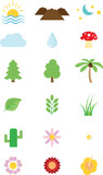 set of nature icons vector