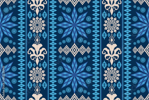 Ethnic Figure aztec embroidery style. Geometric ikat oriental traditional art pattern.Design for ethnic background,wallpaper,fashion,clothing,wrapping,fabric,element,sarong,graphic,vector illustration