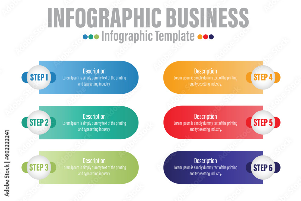 Infographic design template with numbers Six 6 Steps, Six 6 option for Presentation infographic, Timeline infographics, steps or processes. Vector illustration. Infographic design template with numbers Six 6 Steps, Six 6 option for Presentation infographic, Timeline infographics, steps or processes. Vector illustration.