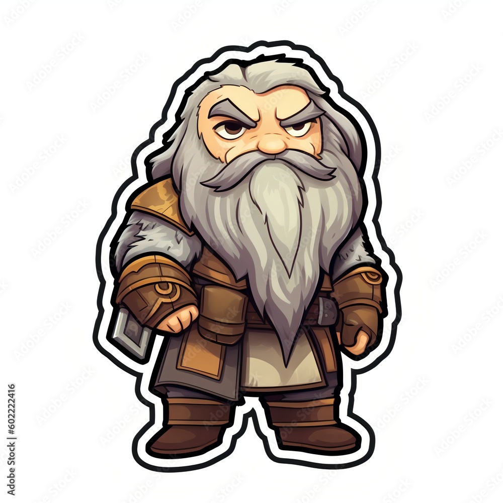 Sticker of a rude dwarf