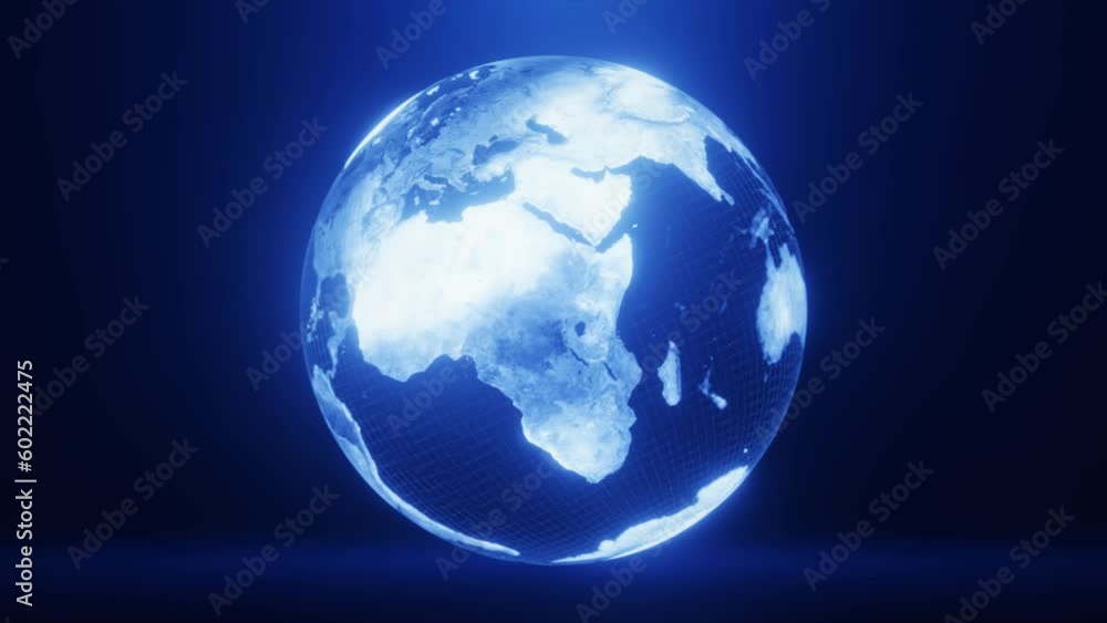4k seamless loop, glowing and Futuristic animation of earth globe , Business and Technology Blue Background 4k seamless loop, glowing and Futuristic animation of earth globe , Business and Technology Blue Background