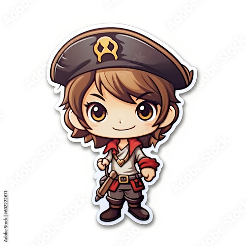 Sticker of a girl pirate