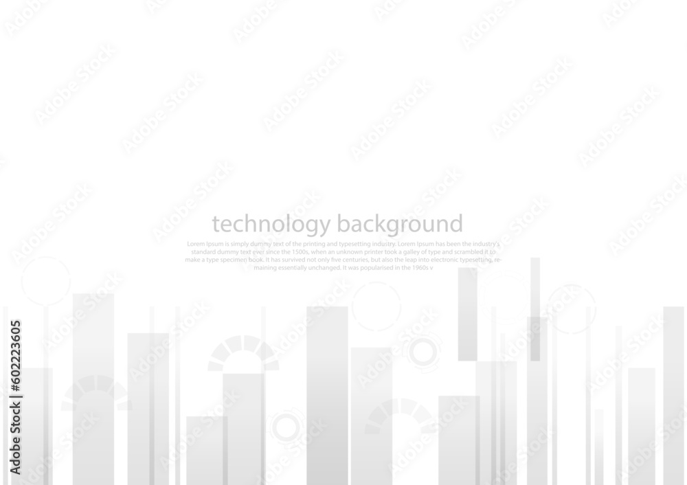 Fototapeta premium Abstract of black and white geometric line and square bar connection engineering technology concept, vector background