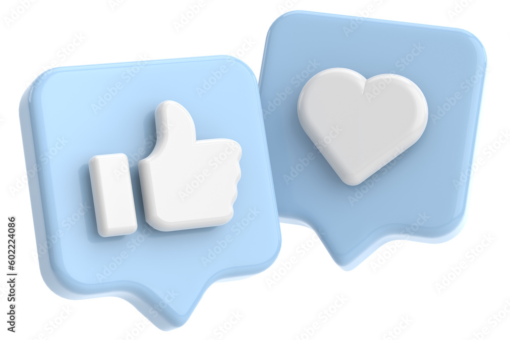Like icon. 3D icon. 3D illustration. Like icon. 3D icon. 3D illustration.