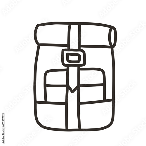 Outline backpack camping elements 