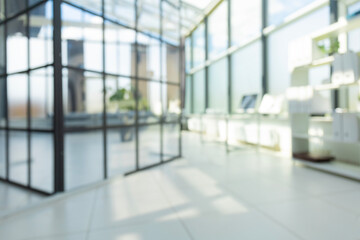 Business office without people with blurred bokeh background