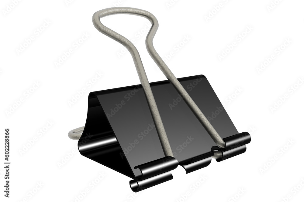 Black binder clip close up isolated Black binder clip close up isolated