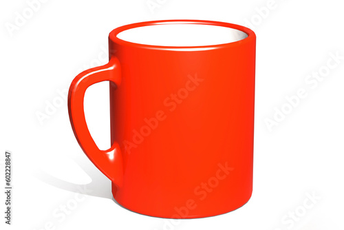 Red cup for drinking isolated