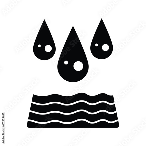 Absorbent, absorbing, drops icon.