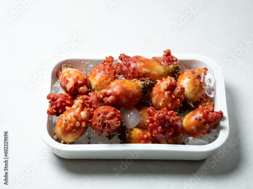 sea squirt ,seafood on a plate	 photo