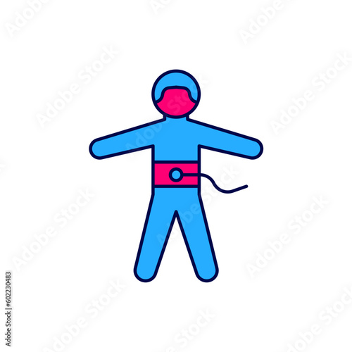 Filled outline Bungee jumping icon isolated on white background. Vector