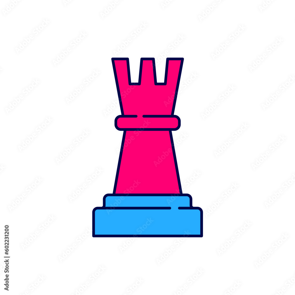 Filled outline Chess icon isolated on white background. Business strategy. Game, management, finance. Vector Filled outline Chess icon isolated on white background. Business strategy. Game, management, finance. Vector