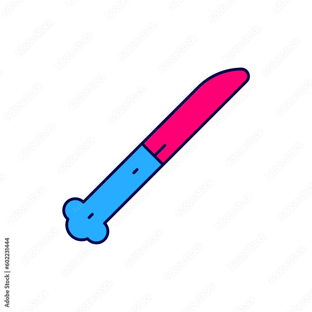Filled outline Knife icon isolated on white background. Cutlery symbol. Vector Filled outline Knife icon isolated on white background. Cutlery symbol. Vector