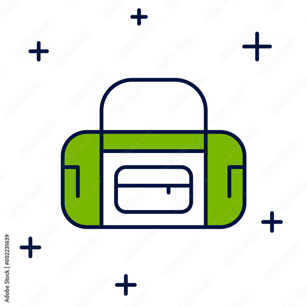Filled outline Sport bag icon isolated on white background. Vector Filled outline Sport bag icon isolated on white background. Vector
