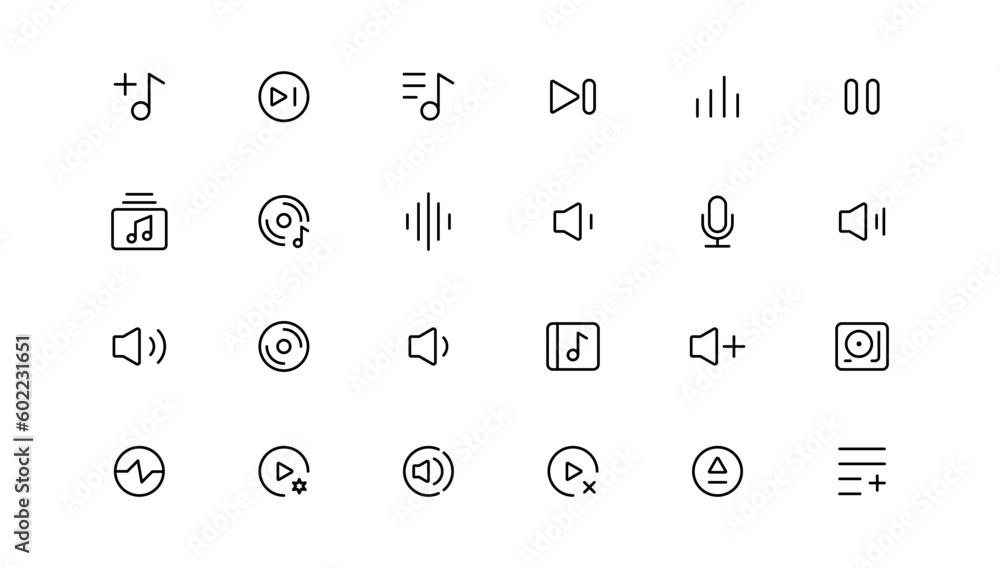 Music notes icon set, Music notes symbol,Music and sound icon set. Stock Vector Adobe Stock
