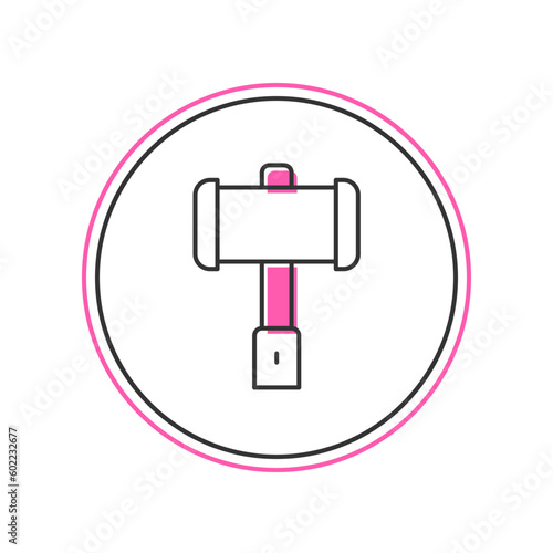 Filled outline Medieval battle hammer icon isolated on white background. Vector