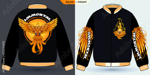 A Jacket Mock Up Brings to Life the Immortality of Fire Phoenix