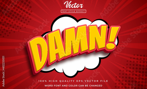 Damn comic 3d editable text effect