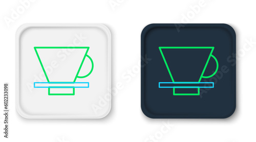 Line V60 coffee maker icon isolated on white background. Colorful outline concept. Vector