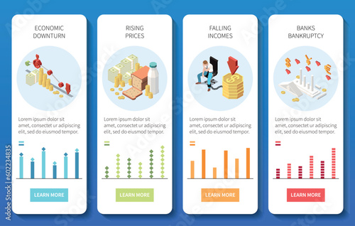 Isometric Financial Downfall Banners