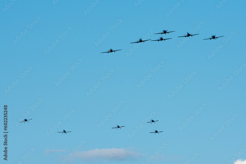 Formación de aviones de hélice