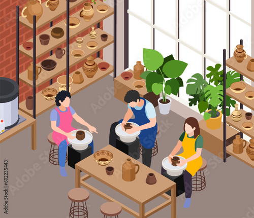 Pottery Workshop Isometric Composition